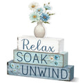Cinnvoice 4 Pcs Daisy Bathroom Decor Farmhouse Bathroom Decoration Relax Soak Unwind Table Centerpiece Gift for Christmas Valentines Back to School - style: Daisy Relax Soak Unwind