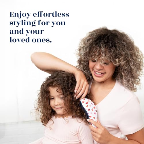 Crave Naturals Glide Thru Detangling Hair Brush for Adults and Kids - Detangler Hairbrush for Curly or Straight, Wet or Dry Hair - Gentle on Tangles Comb - Purple and Pink Hearts (Pack of 2) - color: Pink Hearts & Purple, size: 2 Pack (Regular)