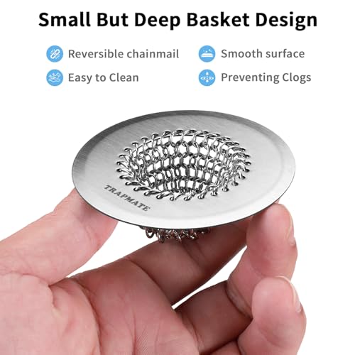 TRAPMATE Shower Drain Hair Catcher, 2.8" Fast Drainage Bathtub Stopper Drain Strainer Kit, Stainless Steel Shower Drain Cover, Bathtub Drain Protector for Sinks & Tubs (Patented Product) - color: Silver & Gray