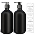 2Pcs Black Soap Dispenser, 16oz Plastic Dish & Hand Soap Dispenser for Kitchen, Empty Liquid & Lotion Dispenser Set for Bathroom Accessories - color: Black Pump