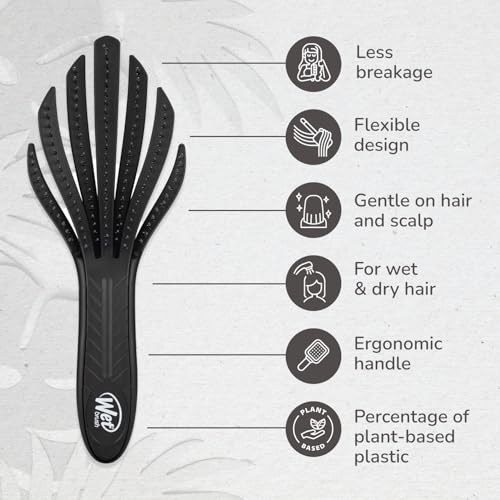 Wet Brush Go Green Curl Detangler, Plant Based, Black | Ultra Soft IntelliFlex Bristles Designed for Curly Hair, Plant Based Eco-Friendly Materials, Gently Detangles, No Breakage - color: Black, size: 1 Count (Pack of 1)