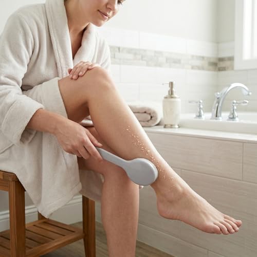 Back Scrubber for Shower Women Men, 2-Piece Exfoliating Bath Brush Set with Long Handle – Body Scrubber for Back, Dead Skin Remover