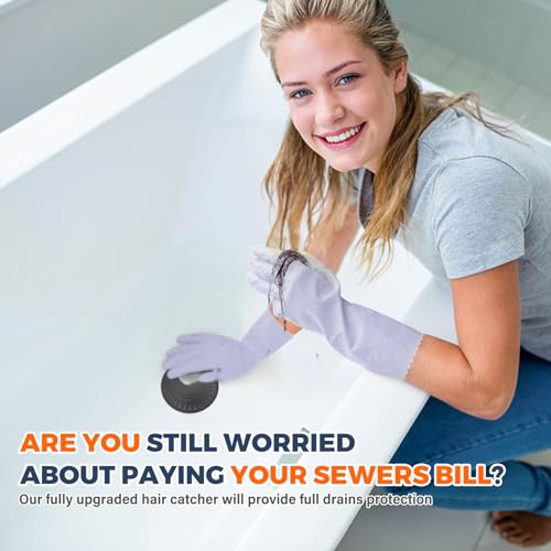 zaa Bathtub Drain Hair Catcher, 2 Pack Silicone Collapsible Bathtub Drain Cover Hair Catcher & Protector for Pop-Up & Regular Drains of Shower, Bathtub, Tub, Bathroom, Sink, Gray & Black - color: Gray Black