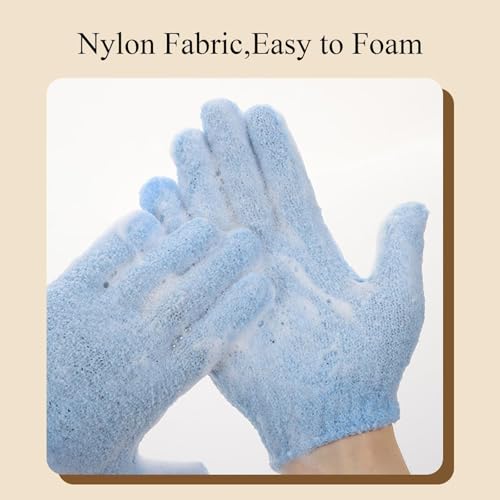2 PCS Exfoliating Glove Loofah Sponge Exfoliating Body Scrubber Deep Cleansing Removes Dead Skin for Both Women and Men（Black） - color: A4-black