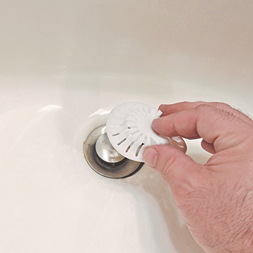 Danco Hair Catcher with Suction Cup, fits Pop-Up Bathroom Sink Drains, White, 2 Pack, (10769)