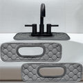 Bathroom Sink Splash Guard Oval-Hole Rectangle-Hole: AHA HOMEWARE, Faucet Mat for Bathroom Sink Oval Base, Bathroom Sink Water Splash Guard Centerset Rectangle Base (Gray & Gray) - color: Gray & Gray
