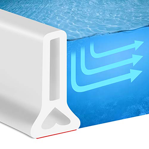 122 Inch Shower Threshold Water Dam Collapsible Bath Shower Barrier Water Stopper Retention System Dry and Wet Separation for Bathroom Kitchen and More (10ft) - color: White-2" High, style: 122 Inch