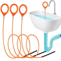 3pcs Extra Long 32.09 Inch Stainless Steel Drain Clog Remover Hook with Nylon Coating - Hair Removal Tool for Bathroom Sinks, Bathtubs, Shower Drains, Floor & Kitchen Drains