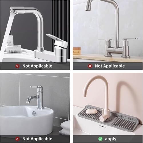Folding Faucet Mat for Kitchen Sink Upgraded Premium Silicone Splash Guard with Fast Drying Properties Protective Sink Tray Ideal for Stone Sinks in Kitchen & Bathroom (Gray, 17.5"x5.5") - color: Gray, size: 17.5" x 5.5"