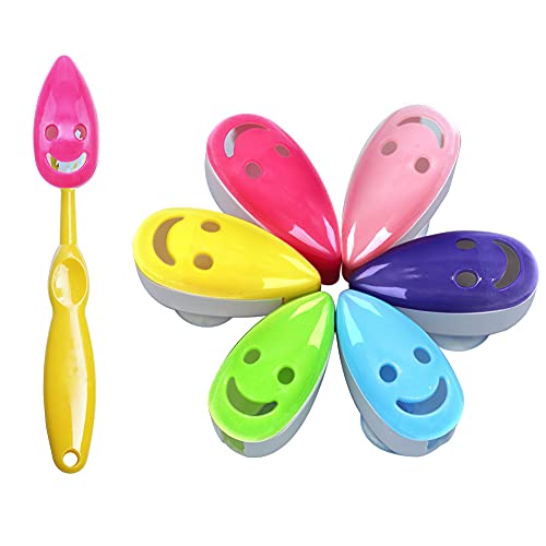 Toothbrush Holder Cover, 6pcs Toothbrush Head Cover Case Cap Suction Cup Portable Toothbrush Protector 6 Colors for Family, Kids, Travel