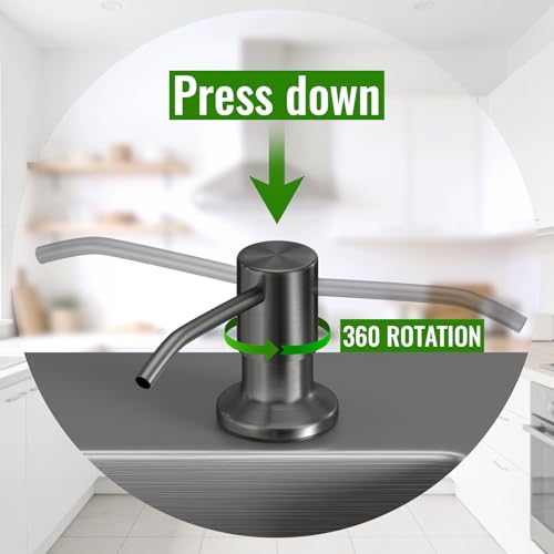 Kitchen Sink Soap Dispenser, Built in SoapDispenser, 47" Extension Tube kit, Counter Lotion Dispenser Pump, No Need More Refills (Gray) - color: Gray