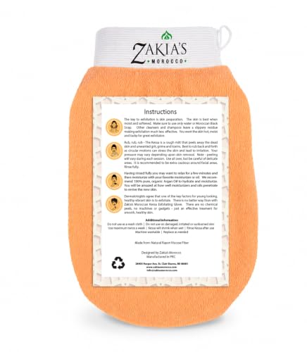 Original Kessa Exfoliating Glove - Salmon Beige - Microdermabrasion Exfoliating Mitts, Removes unwanted dead skin, dirt and grime and Keratosis Pilaris. Great for spray tan removal. 1 unit | Microdermabrasion, Removes dead skin, dirt and grime, spray tan