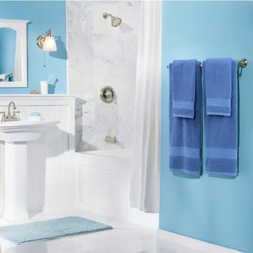 COZYART Denim Blue Bath Towel Set, Turkish Cotton Hotel Large Towel Bulk for Bathroom, Thick Bathroom Sets of 6 with 2 Bath Towels, 2 Hand Towels, 2 Washcloths, 650 GSM - color: Denim Blue, size: 6 Piece Towel Set
