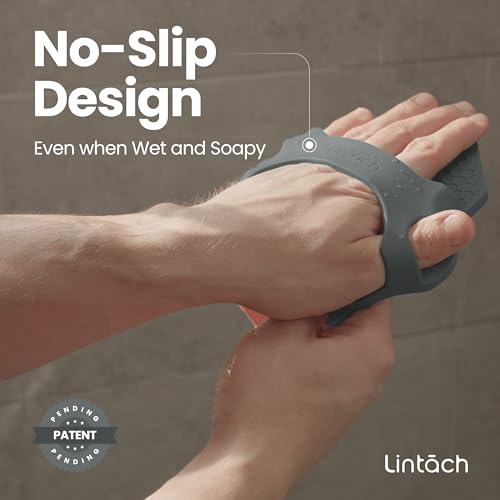Silicone Shower Scrubber for Body – Exfoliating Loofah Alternative, Zinc & Silver-Infused, Hygienic & Gentle for Sensitive Skin, Durable & Long-Lasting Body Scrubber for Men - Gray - color: Gray