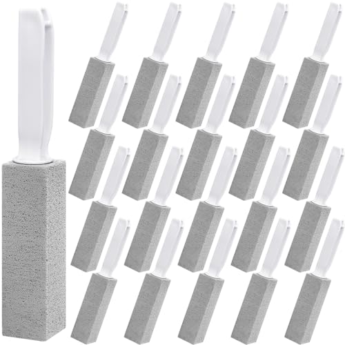 20 Pack Pumice Stone Toilet Bowl Cleaner Pumice Stone with Handle for Toilet Cleaning, Remove Limescale, Rust, Cleaning Supplies for Toilet, Pool, Bathroom, Sink
