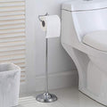 SunnyPoint Bathroom Free Standing Toilet Tissue Paper Roll Holder Stand with Reserve Function, Chrome Finish - color: Chrome