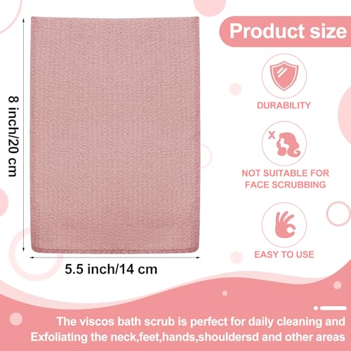 Tatuo 12 Pack Korean Exfoliating Mitt & Cloth, Viscose Rayon Dead Skin Remover Washcloth, Multi Color Body Scrub Towel for Shower Spa Travel(Small,Pink, Brick Red, Gray, Blue) - color: Pink, Brick Red, Gray, Blue, size: Small