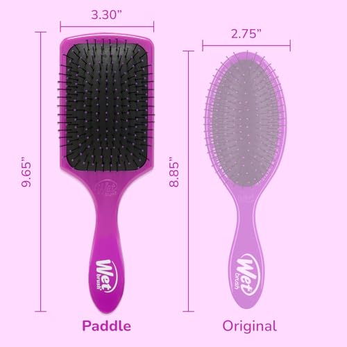 Wet Brush Paddle Detangler Hair Brush, Purple, Ultra-Soft IntelliFlex Bristles with AquaVent Design, Great For Treatment & Mask Application, Women, Men, Wet, Dry and Damaged Hair - color: Purple, size: 1 Count (Pack of 1)