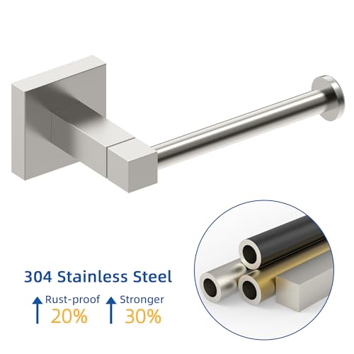 RUACQ Toilet Paper Holder Wall Mount,Square Base Tissue Roll Holder for Bathroom,Toilet Roll Holder Stainless Steel(Brushed Nickel) - color: Brushed Nickel, size: Wall Mount