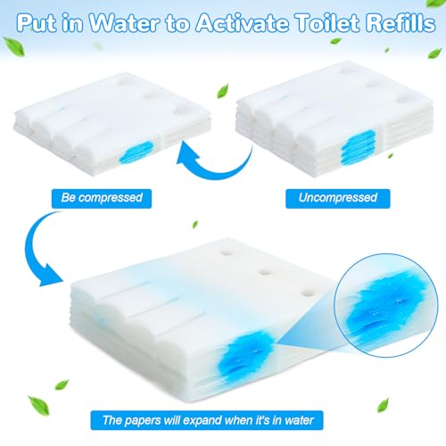Effacera 36 Refills Disposable Toilet Bowl Paper Bulk Toilet Fresh Flushable Refills for Bathroom Toilet Brush Accessories Supplies Starter Kit - color: Original - 36 Refills (Fresh Scent)