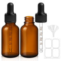 Bumobum Dropper Bottle 1 oz, 2 pack Amber Glass Eye Dropper Bottles with Labels and Funnel, Tincture Bottle with Measured Dropper - Leakproof Essential Oils Bottles for Health, Personal Care & Beauty - color: Amber 1 oz