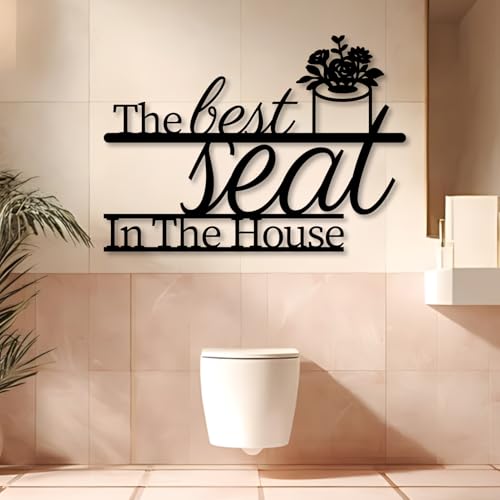 Maclou Bathroom Metal Wall Art, The Best Seat in The House Wall Art, Funny Metal Toilet Wall Art, Bathroom Wall Decor Funny, Metal Wall Decor (Black,35"x25" / 90x64cm) - color: Black, size: 35"x25" / 90x64cm
