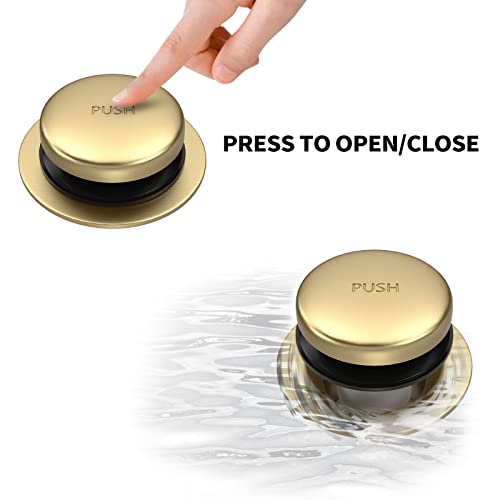 All Metal Tip-Toe Bathtub Drain Kit with Two-Hole Overflow Faceplate and Universal Fine/Coarse Thread Assembly, Bath Tub Drain Kit fits All Bathtub -Brushed Gold - color: Brushed Gold