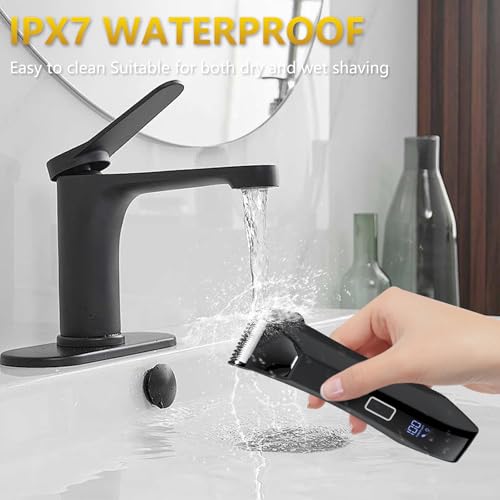 Manscape Men Body Trimmer IPX7 Waterproof Ball Pubic Hair Groomer | 3‑in‑1 no‑nick trim, LED display, travel lock, lightweight, nose trimmer, travel gift for men, fully washable body shaver - color: Black