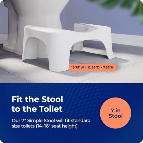 Squatty Potty Simple Curve Bathroom Toilet Stool 7" White - color: White