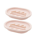 TOPSKY 2-Pack Soap Dish with Drain, Soap Holder, Soap Saver, Easy Cleaning, Dry, Stop Mushy Soap (Pink) - color: Pink