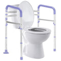 Lianjindun Toilet Safety Rails (350 lb), Adjustable Toilet Frame for Elderly, Seniors, Handicap & Disabled, Foldable Handicap Toilet Handles Fit Any Toilets（Purple） - color: Purple