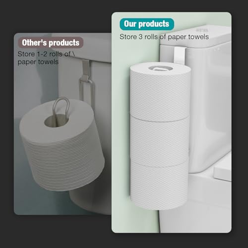 Conworld Toilet Paper Storage for 3 Roll Tissue, Over The Tank Toilet Paper Holder, Stainless Steel Rustproof Toilet Paper Holder Wall Mount, for Rv, Bathroom Storage and Organization, White, 1 Pack - color: White,hold 3 Rolls-1 Pcs