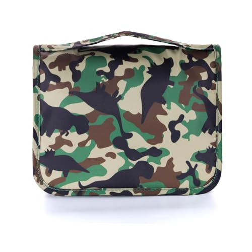 Kids Hanging Toiletry Bag for Boys, Travel Toiletry Bag for Little Young Boys Waterproof Wash Bag Toddler Traveling Toiletries, Dinosaur Camo - color: Dinosaur-Camo