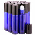 inice 12 Pack Essential Oil Roller Bottles 10ml Cobalt Blue Glass Bottles Stainless Steel Roll On Ball for Daily Care - color: Cobalt Blue Roller Bottles - 12 PACK
