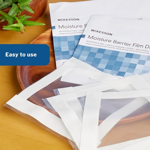 McKesson IV Site Barrier Protector, Clear. x, Catheters, 7 x 7 in, 5 ct | Water-Resistant Adhesive Film, PICC Lines, Stomas, Dialysis, Incision Protection