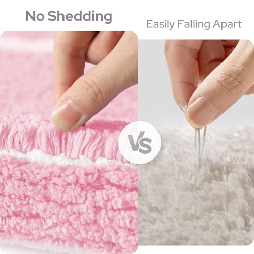 HOMEIDEAS Bathroom Rugs Sets 2 Piece, Super Soft and Absorbent Microfiber Tufted Bath Mats, Non-Slip and Machine Washable Bath Rugs(Light Pink) - color: Light Pink