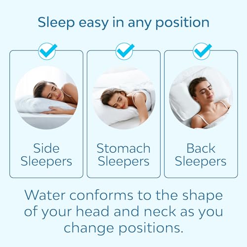 Mediflow Fiber Water Pillow - Adjustable for Neck Pain Relief, Pillow for Side, Back, and Stomach Sleepers, The Original Inventor of The Water Pillow, Clinically Proven Bed Pillow (2 Packs) - size: Twin Pack