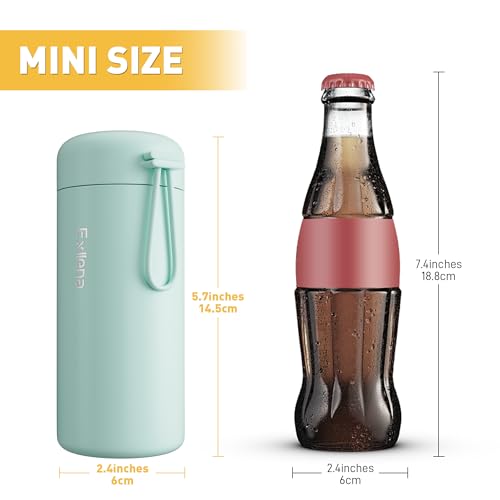 Exllena Small Water Bottle 10oz, Small Insulated Water Bottle for Hot&Cold Drinks, Water Bottle Purse with Carry Handle - 100% Leakproof Perfect for School, Travel...(Mint) - color: Mint, size: 10.1 Ounces