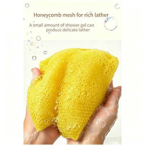 Exfoliating Bath Towel Set for Women Strong Cleaning Back Scrubber - color: Yellow