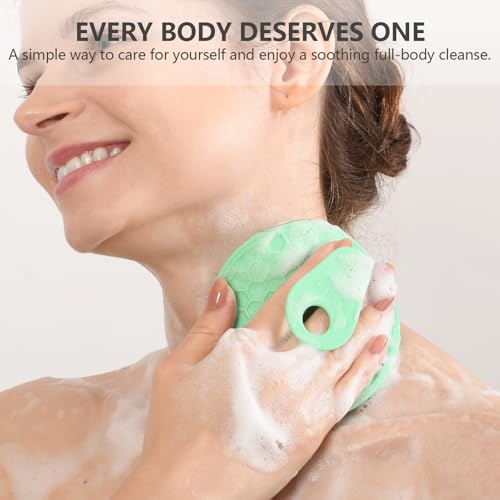 Silicone Body and Face Scrubber Set 5 Pack, BEAUTAIL Shower Bath Scrubber, Gentle Exfoliating Brush for Women Men Sensitive Skin, More Hygienic Than Traditional Loofah, Long Lasting, Black+Pink+Green - color: Black+pink+green