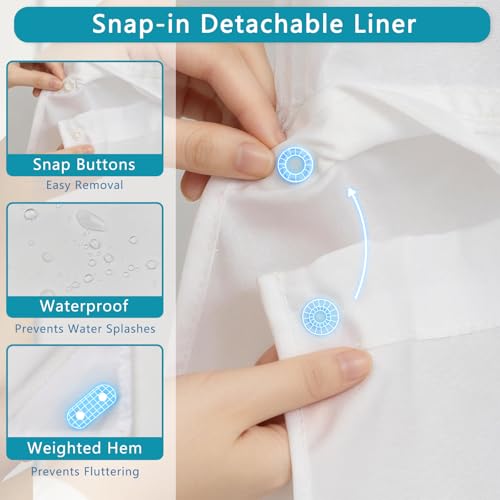 No Hook Cat Shower Curtain Set with Ventilation Top Window, Ocean Theme Funny Shower Curtain with Snap in Liner, Nautical Fabric Shower Curtains for Bathroom with Weighted Hem, 71x74 Inches - color: Underwater Explorer Cat