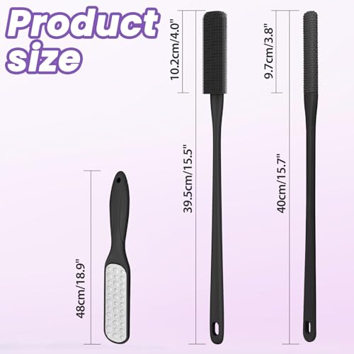 Pack of 3 Silicone Toe Cleaning Brush,Soft Brush Foot Scrubber Long Handle Bathroom Shower Bath Brush Wet and Dry Use for Seniors,Elderly, Men and Women (Black) - color: Black