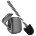 SetSail Toilet Brush and Holder, Self Closing Lid Toilet Bowl Brushes Holder and Extra Long Handle Ventilated Toilet Brush Set for Bathroom Cleaning, Nylon Bristles, Grey - color: Gray, size: 1 pack