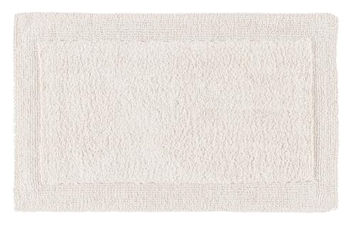Bedding Craft Bathroom Bath Mat Rug – 100% Cotton, Reversible, Water Absorbent, Machine Washable, Soft Bathmat for Tub Side, 17x24 Beige - color: Beige, size: 1'5" x 2' (Rectangular)