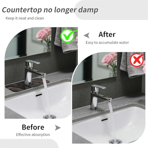 Kitchen Sink Splash Guard，Black cat hiding in jungle Faucet Mat Sink Gadgets-Super Absorbent Fast Drying Mat Drip Catcher for Kitchen, Bathroom,Sink Mat, Dish Drying Mat, Bathroom(15" X 5.5" ) - color: Black cat hiding in jungle