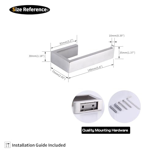 GERZWY Bathroom Toilet Paper Holder Brushed SUS 304 Stainless Steel Paper Towel Dispenser Tissue Roll Hanger Wall Mounted HG1718-LS - color: Brushed