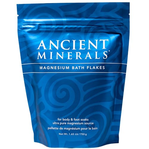Ancient Minerals Magnesium Bath Flakes of Pure Genuine Zechstein Chloride - Resealable Magnesium Supplement Bag that Will Outperform Leading Epsom Salts 1.65 lbs - size: 26.4 Ounce (Pack of 1)