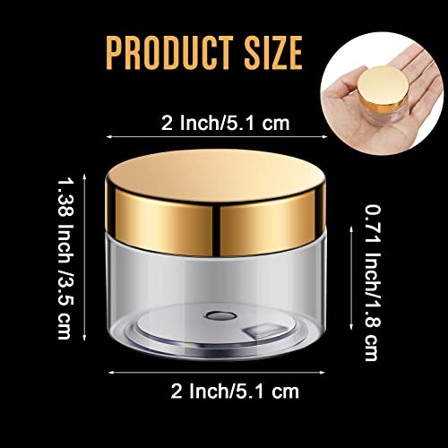 Patelai 4 Pieces Round Wide-mouth Leak Proof Plastic Container Jars with Lids for Travel Storage Makeup Beauty Products Face Creams Oils Salves Ointments DIY Making(1 Ounce,Gold) - color: Gold, size: 1 Ounce