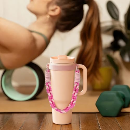 Silicone Water Bottle Handle Strap for Gym Travel Hiking Compatible with Stanley 30 & 40oz Cup Accessories for Men Women Gift - color: Style E