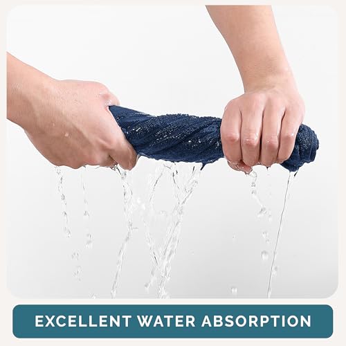 Casa Platino Cotton Washcloths - Pack of 6, (13"x13") - Wash Cloth Set for Bathroom - Durable Reinforced Stitching, Quick Dry, Softer & Highly Absorbent - Wash Cloths for Your face - Navy Blue - color: 04: Navy, size: 6 Piece Wash Cloth